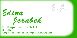 edina jerabek business card